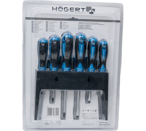 Набор отверток HOEGERT TECHNIK 18 шт, сталь S2 HT1S098