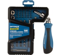 Набор бит и торцевых головок OPTIMUS с реверсивной отверткой, 68 предметов OPT-BS2068