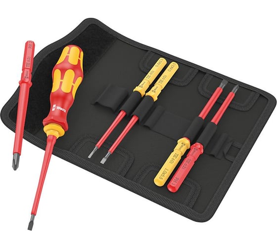 Набор насадок с отвёрткой-битодержателем WERA Kraftform Kompakt VDE 7 Universal 1 Tool Finder 7 предметов WE-006600 1