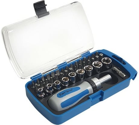 Реверсивная отвертка с набором бит и торцевыми головками РемоКолор 41 пр 33-4-314