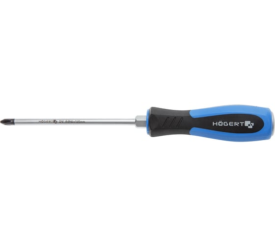 HOEGERT TECHNIK Отвертка с прямым шлицем PH2 125 мм, ударная CrV HT1S072 17779930 1