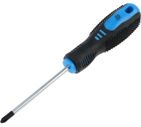 Крестовая отвертка ТУНДРА CrV, хром, магнит, двухкомпонентная рукоятка, PH2 х 100 мм 5295978
