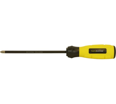 Крестовая отвертка Hanskonner 2x150 алмазный наконечник, твердость 59 HRC, S2, HK1040-16-PH2-150