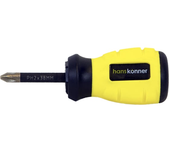 Крестовая отвертка Hanskonner 2x38 алмазный наконечник, твердость 59 HRC, S2, HK1040-16-PH2-38 1