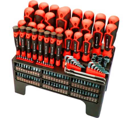 Набор отвёрток, бит и головок Airline 132 пр. в подставке (SL, PH, PZ, HEX, TORX, SQUARE) ATAU052