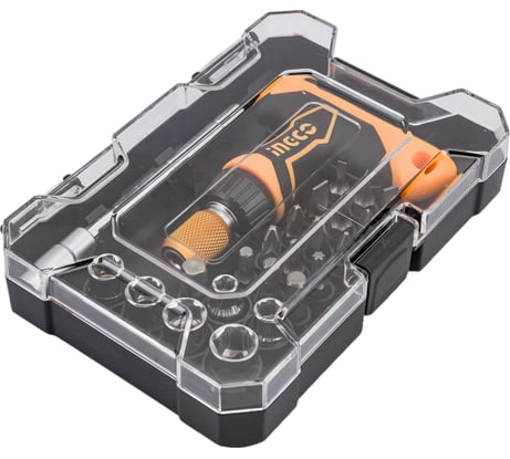 Реверсивная отвертка с насадками INGCO Т-образная, 24 шт. HKSDB0188