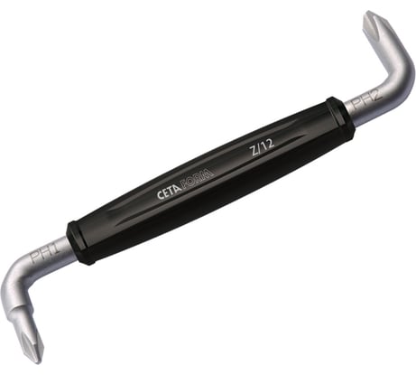 Отвёртка двусторонняя CETA FORM изогнутая крестообразный шлиц PH1/PH2x20 мм, длина 110мм, Z/12
