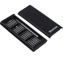 Набор для точных работ 25 в 1 ЕРМАК отвертка + биты 24 шт., никелированные, 25 мм, кейс пластиковый с магнитом 736-265