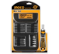 Отвертка с битами INGCO INDUSTRIAL трещоточная, 26шт HKSDB0268