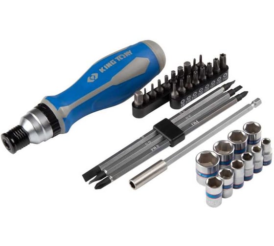 Набор вставок (бит) KING TONY 1/4, PH, PZ, Hex, Torx, Slotted, 39 предметов 2539MRV04