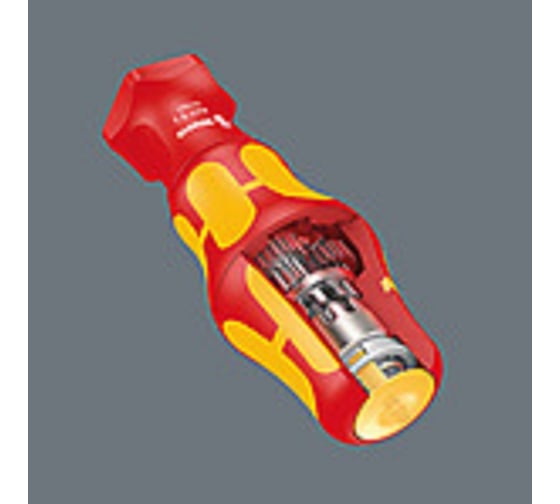 Набор насадок с 2 рукоятками-держателями WERA Kraftform Kompakt Turbo i 1 VDE Tool Finder 16 предметов WE-006640