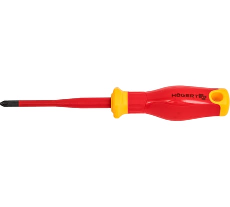 Отвертка изолированная крестовая HOEGERT TECHNIK для автоматов PZ2/SL6, 100 мм, 1000 V, сталь S2 Slim HT1S977-1