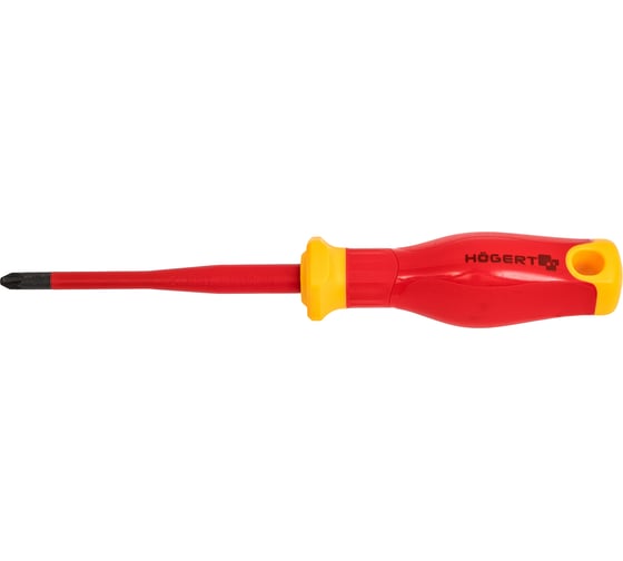 Отвертка изолированная крестовая HOEGERT TECHNIK для автоматов PZ2/SL6, 100 мм, 1000 V, сталь S2 Slim HT1S977-1