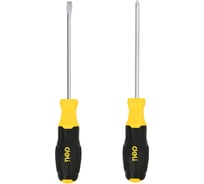 Набор отверток DELI 2 шт, SL6x125 + PH2x125, сталь Cr-V, двухкомпонентная прорезиненная рукоять DL630002N 183593