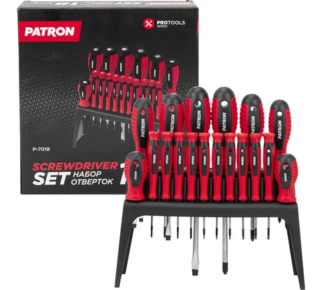 Отвертки Patron набор 18 предметов P-7018(64827)