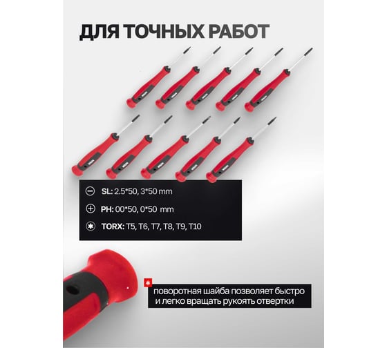 Отвертки Patron набор 18 предметов P-7018(64827)