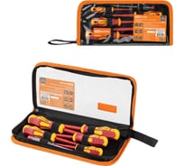 Набор диэлектрических отверток TDM ELECTRIC №1, тканевый пенал, 6 предметов, 1000 В, «ПрофиЭлектрик» SQ1017-1201