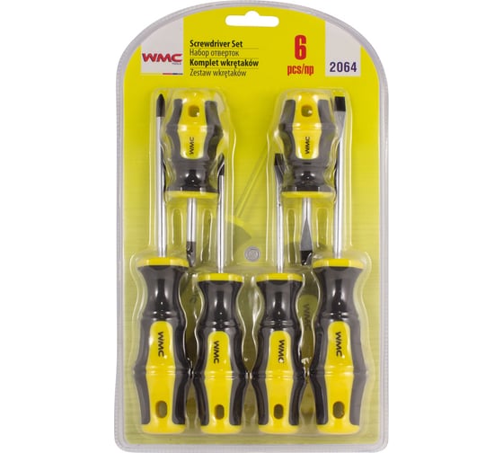 Набор отверток 6 предметов в блистере WMC TOOLS WMC-2064(50002)