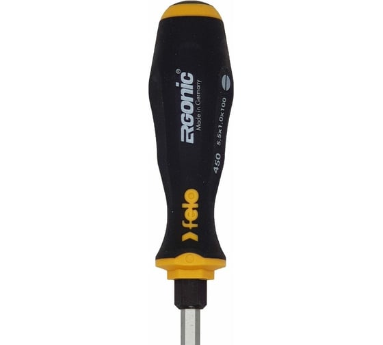Плоская шлицевая отвертка Felo Ergonic 5,5X1,0X100, ударная 45005540
