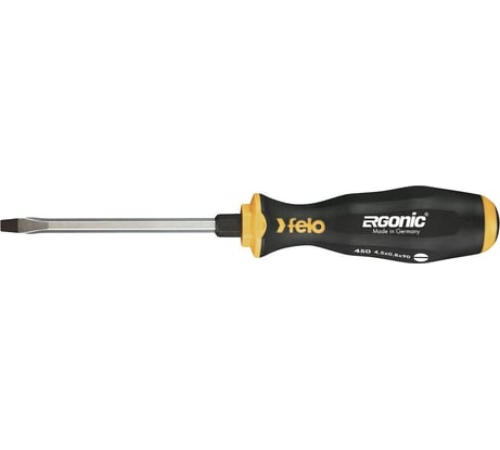 Плоская шлицевая отвертка Felo Ergonic 4,5X0,8X90, ударная 45004540