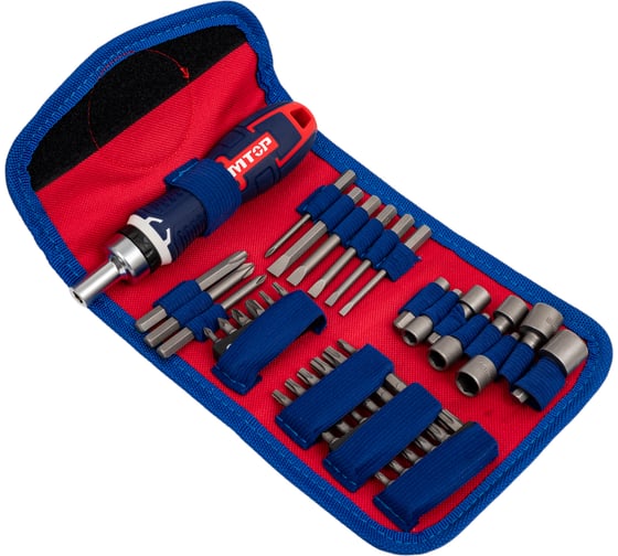 Отвертка реверсивная с битами emtop 43шт EBST04302 1