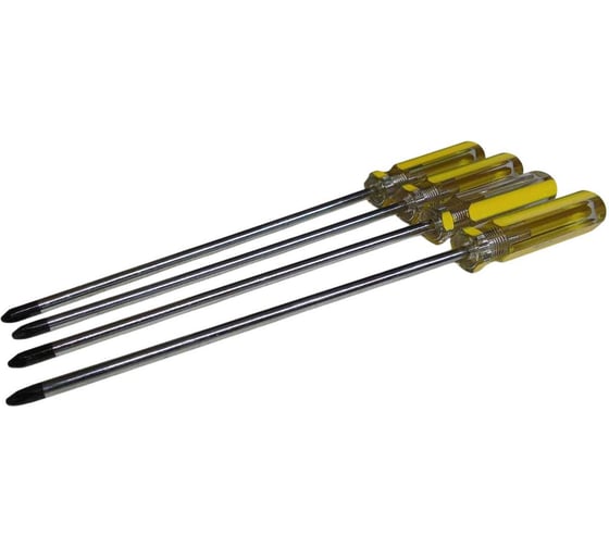 Отвертка крестовая WYNNS 200_6,0 №2 4шт, W0397E+(4) 00000017989