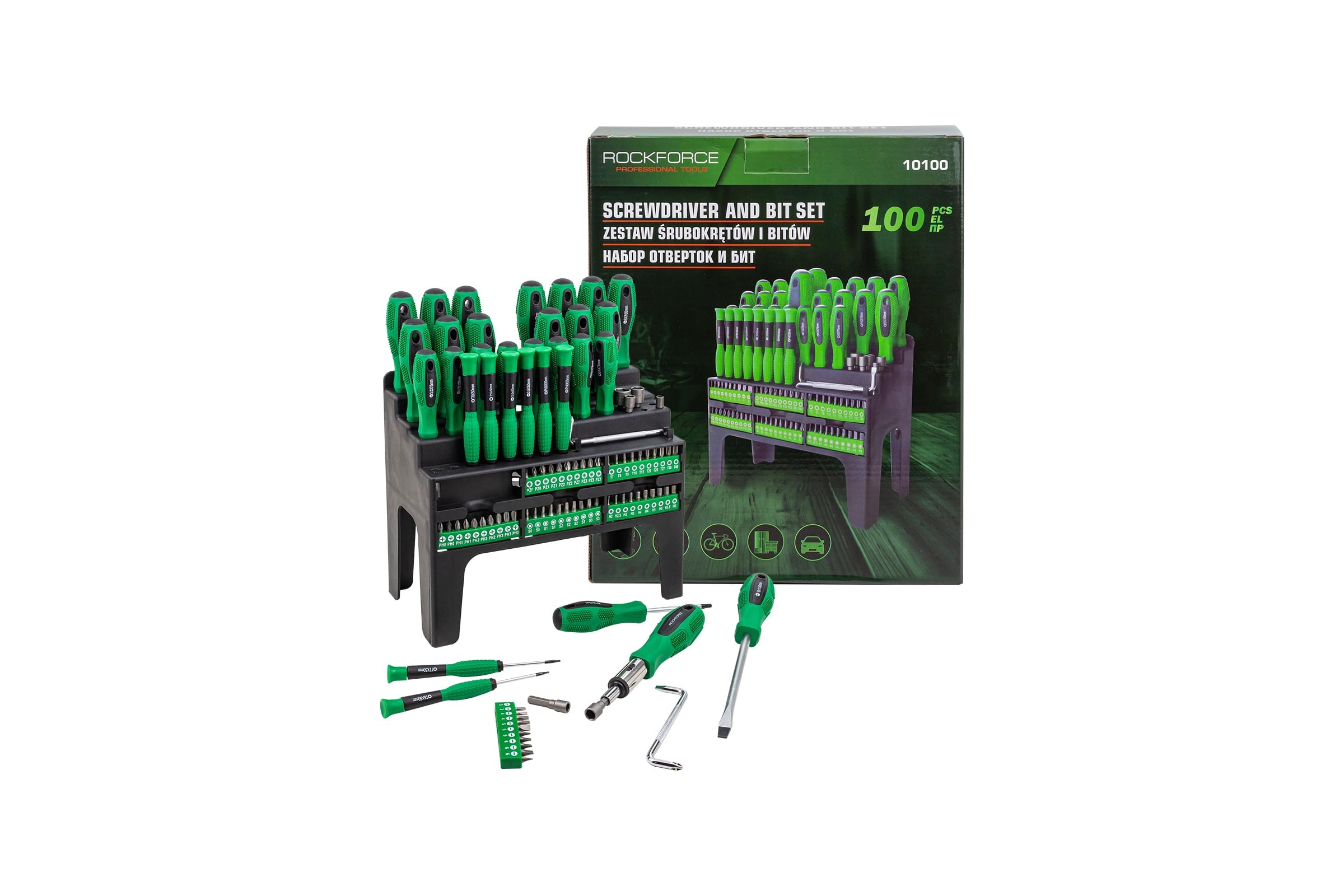НаборотвертокибитRockforce100предметовRF-10100(64755)