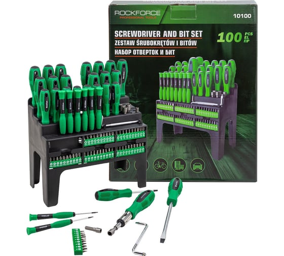 Набор отверток и бит Rockforce 100 предметов RF-10100(64755) 1