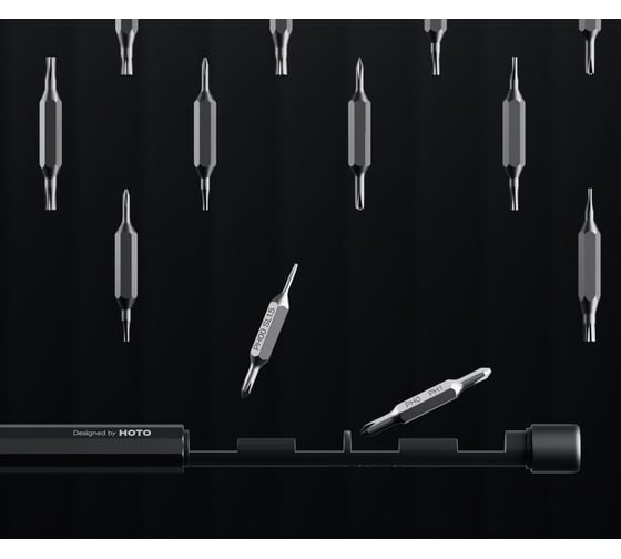 Карманная отвёртка с набором бит HOTO Pocket Precision Screwdriver SE черный HFT0004GL
