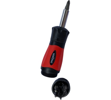 Реверсивная короткая отвертка NIKONA 6 в 1, с насадками  27-521