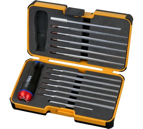 Динамометрическая отвертка Felo Серия Nm 1,5-3,0 с набором насадок 12 шт в кейсе plus/minus 10099716