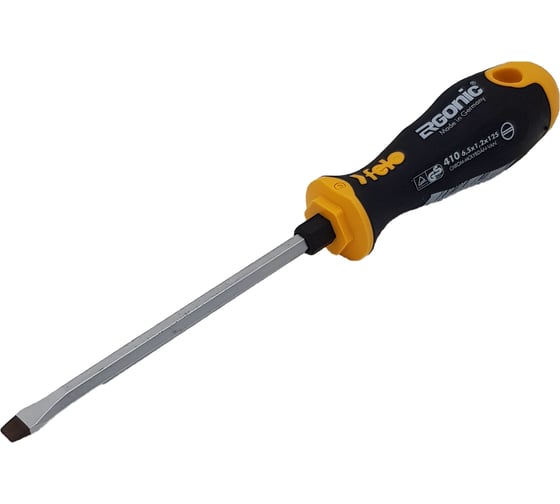 Плоская отвертка Felo шлицевая, с шестигранным лезвием Ergonic SL 6,5x1,2 41065440