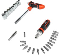 Отвертка AVS реверсивная с насадками (28 предметов) ORS28 A85333S