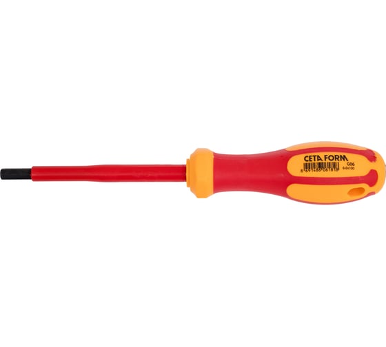 Отвёртка диэлектрическая Ceta Form 1000V hex 6x100 мм, длина 210мм, G06-060-100 1