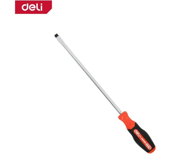 Шлицевая отвертка Deli SL8x200мм DL3451 сталь S2, магнит, прорезиненная рукоятка 180175 1