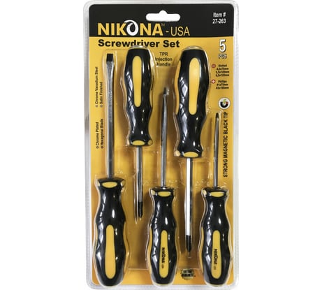 Набор отверток NIKONA из хромованадиевой стали, 5 предметов 27-263