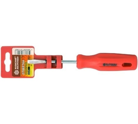 Отвертка Волжский инструмент прямой шлиц SL 3х100 красная ручка 5705065