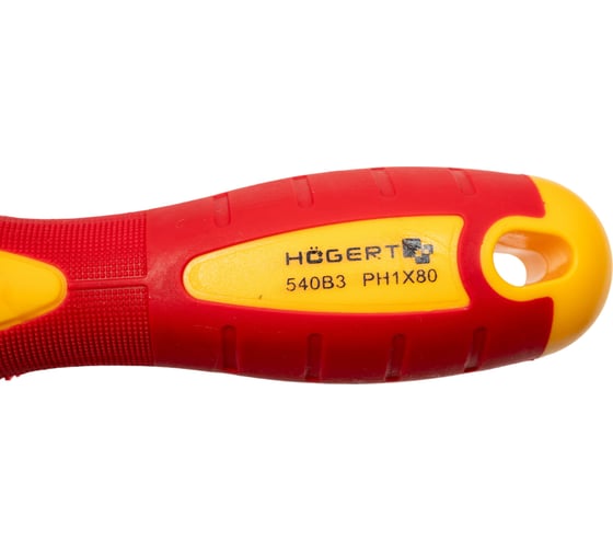 Изолированная крестовая отвертка HOEGERT TECHNIK PH1, 80 мм, 1000 V, сталь S2 HT1S922
