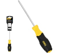 Крестовая отвертка DELI PH0x150мм, DL633150N, сталь Cr-V, двухкомпонентная прорезиненная рукоять 183564