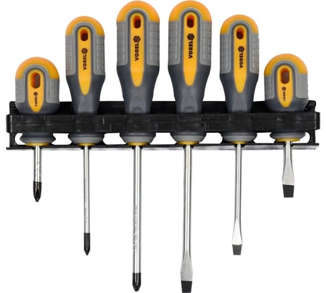 Набор отверток VOREL 6 предметов, резинопластиковые ручки 60783
