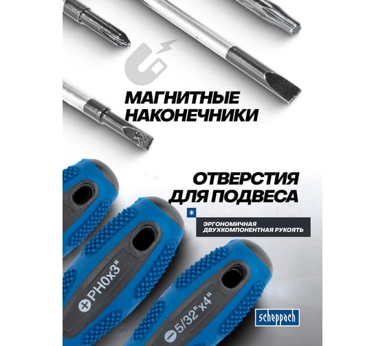 Набор отверток и бит Scheppach 100 предметов 1/4 Sch-10100(65860)