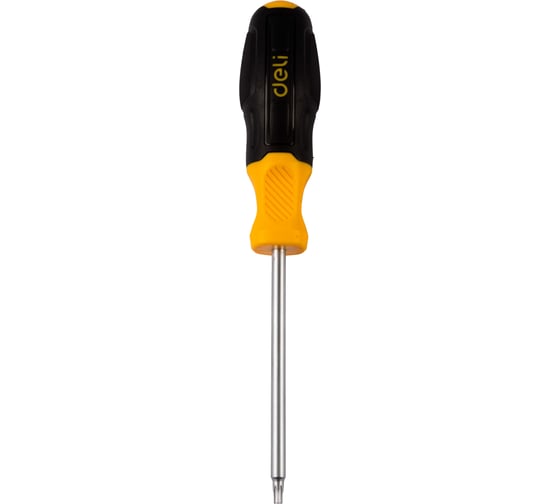 Отвертка Torx Deli DL6310025T, T25x100мм, сталь Cr-V, двухкомпонентная прорезиненная рукоять 183588