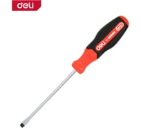 Шлицевая отвертка Deli DL3440, SL3x75мм, сталь S2, магнит, прорезиненная рукоятка 180156