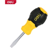 Шлицевая отвертка Deli DL6360381N, SL6x38мм, сталь Cr-V, двухкомпонентная прорезиненная рукоять 183551