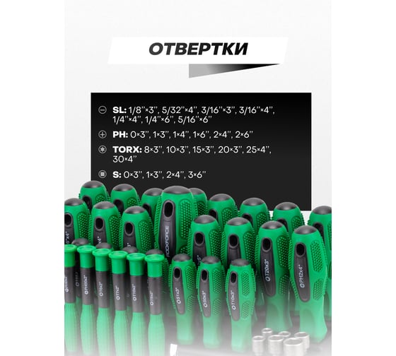 Набор отверток и бит Rockforce 100 предметов RF-10100+7(65570)