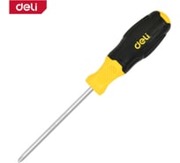 Отвертка Deli Pozidriv PZ2x100мм DL631002P, сталь Cr-V, двухкомпонентная прорезиненная рукоять 183591