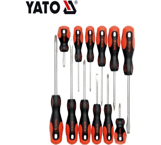 Набор отвёрток YATO 12 предметов SL/PH/SQ YT-2787 36132787 092 1