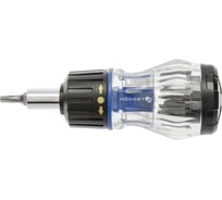 Отвертка HOEGERT TECHNIK 100 мм, с реверсивной рукояткой и сменными насадками, 8 шт. HT1S214-1