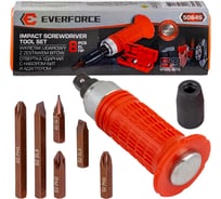 Отвертка ударная с набором бит и адаптером EVERFORCE 8 предметов EF-5064S(62234)