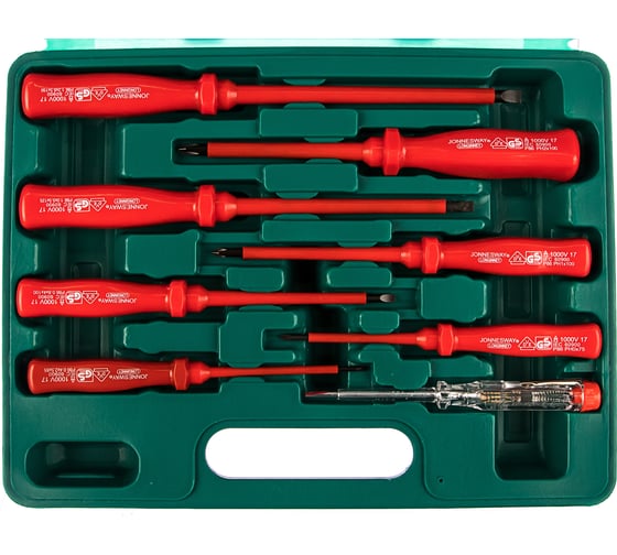 Набор диэлектрических отверток SL 0,4х2,5х85-1,2х6,5х150 и PH Jonnesway D02AP08S